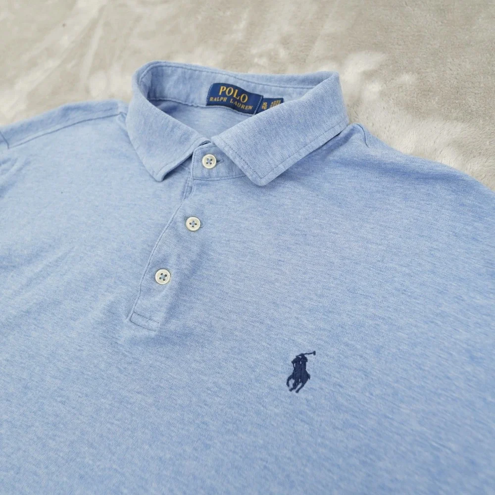 Polo Ralph Lauren Polo Shirt Men's XL Short Sleeve Heather Blue Preppy